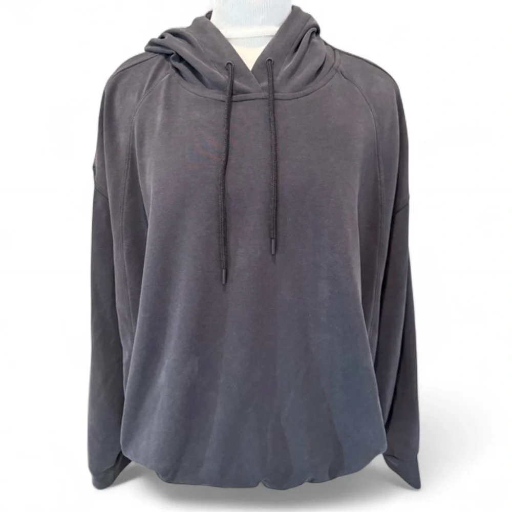 Athleta Seasoft Navy blue hoodie with bubble hem - XL - Picture 5 of 8